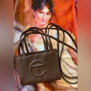 Small chocolate Telfar shopping bag